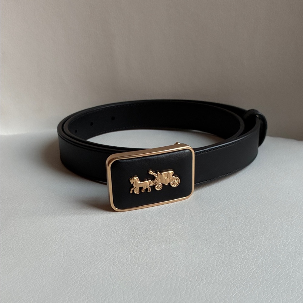 Coach Black Belt with Gold Buckle